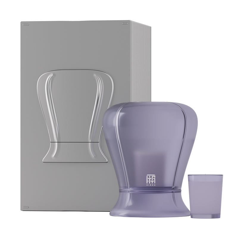 Purple Wealth Sky Lantern Candle Holder - Hand-Blown Glass & VivaScentz™ - XIANG