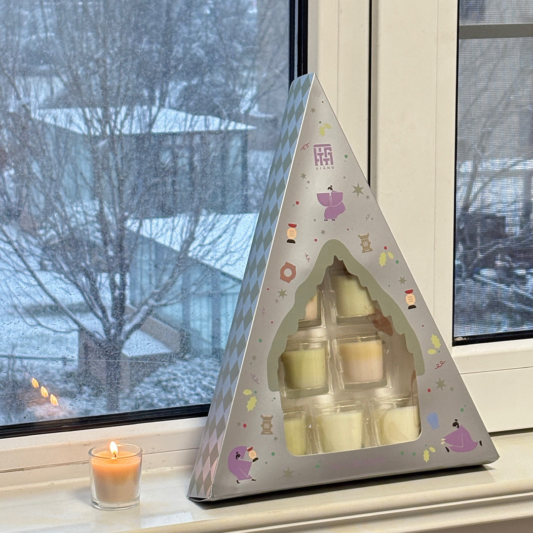Coffret cadeau de bougies parfumées sapin de Noël - Parfum d'ambiance festif et décorations de Noël haut de gamme - XIANG