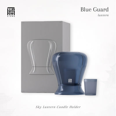 Blue Guard Sky Lantern Candle Holder - Hand-Blown Glass & Neuro-Sense™ - XIANG