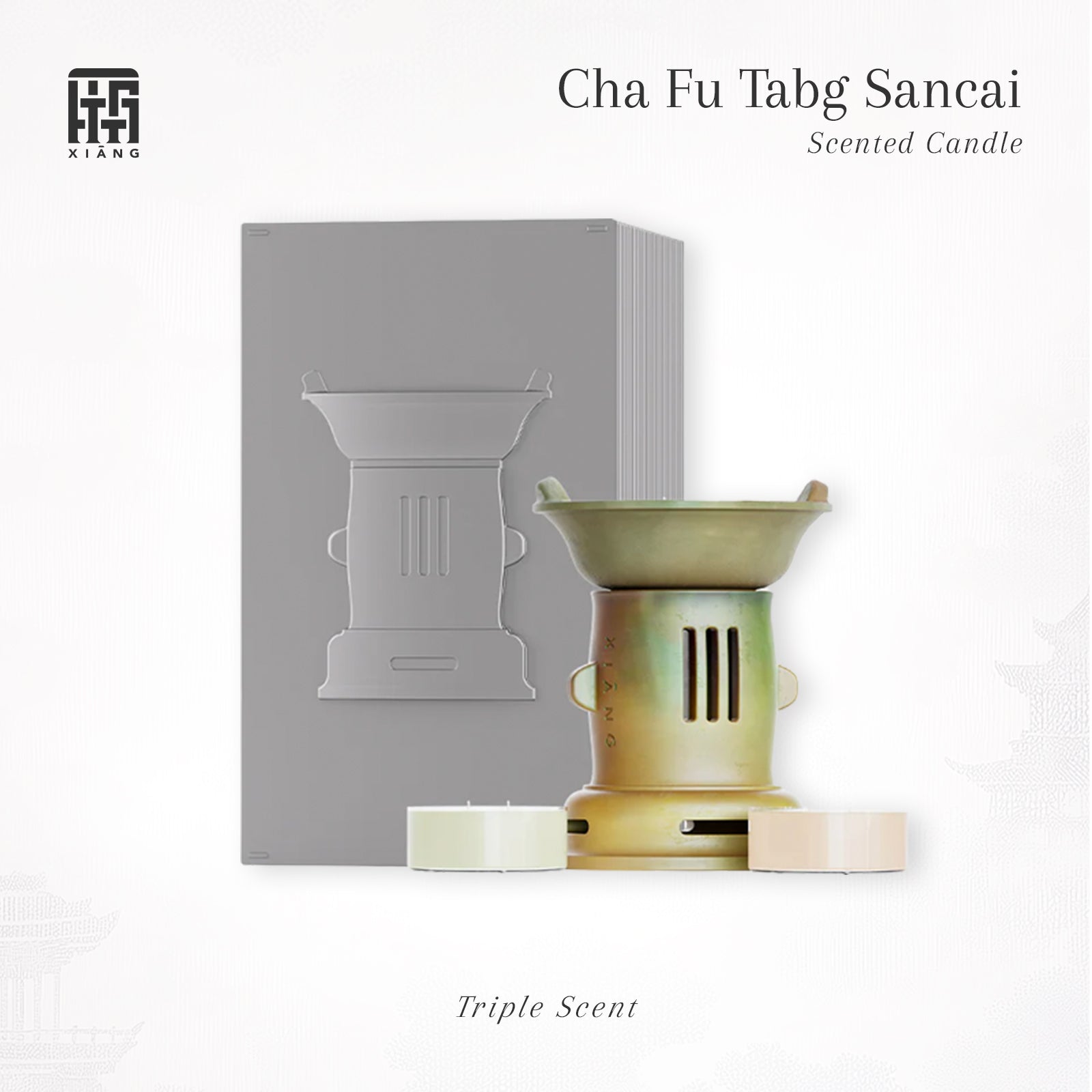 Cha Fu Tabg Sancai Scented Candle Set – Triple Scent - BLOOMBURST™